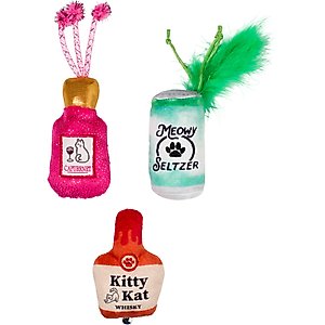 Fringe Studio Kitten My Drink On Cat Toy, Multi, Set of 3