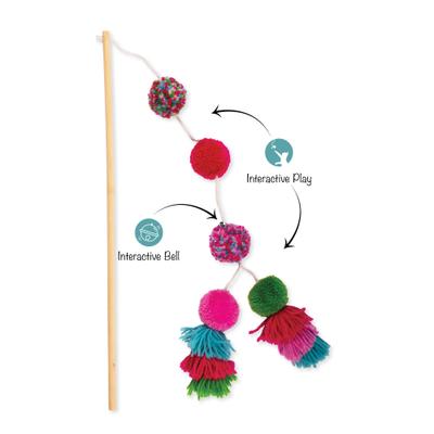 Show full view: Fringe Studio Shake Your Pom Pom Teaser Cat Toy, Multi slide 2 of 2