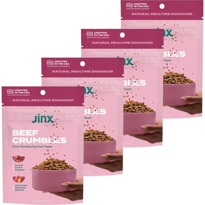 Jinx Jinx Beef Crumbles High-Protein Dry Dog Food Topper, 16-oz bundle