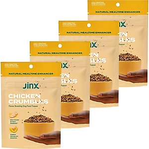 Jinx Chicken Crumbles High-Protein Dry Dog Food Topper, 4-oz bag, 4 count