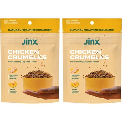 Jinx Jinx Chicken Crumbles High-Protein Dry Dog Food Topper, 8-oz bundle