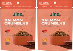 Jinx Salmon Crumbles High-Protein Dry Dog Food Topper, 8-oz bundle