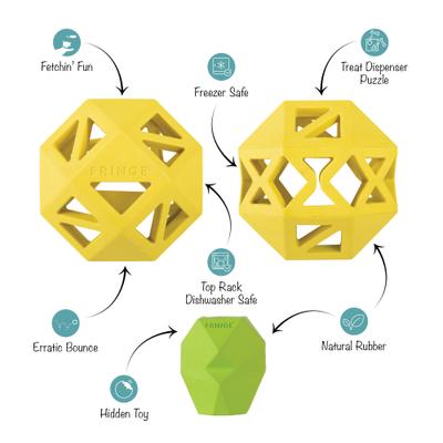 Show full view: Fringe Studio Sweet On The Inside Rubber Dog Toy, Yellow slide 2 of 6