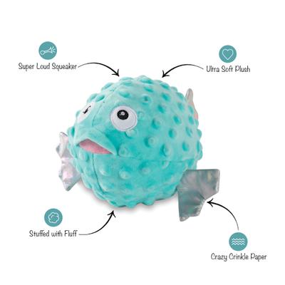 Show full view: Fringe Studio Puffed Up Puffer Fish Plush Dog Toy slide 3 of 5
