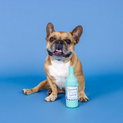 Show full view: Fringe Studio Drinkin Wine Felin Fine Rubber Plush Dog Toy slide 4 of 6