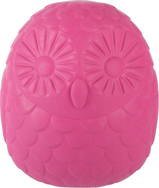 Show full view: Fringe Studio You're A Hoot Rubber Dog Toy, Hot Pink slide 1 of 5