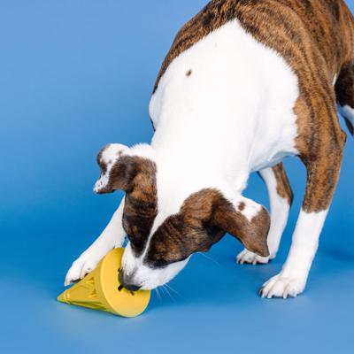 Show full view: Fringe Studio You Cone Do It Rubber Dog Toy, Yellow slide 4 of 7