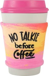 Fringe Studio No Talkie Before Coffee Rubber Plush Dog Toy