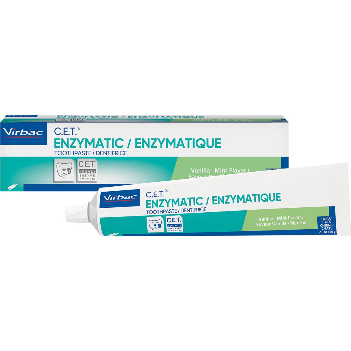 Virbac C.E.T. Enzymatic Dog & Cat Vanilla-Mint Toothpaste, 2.4-oz