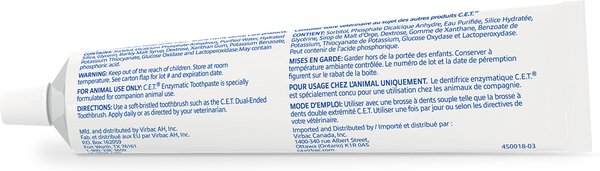 Show full view: Virbac C.E.T. Enzymatic Malt Flavor Dog & Cat Toothpaste, 70 gram slide 7 of 9