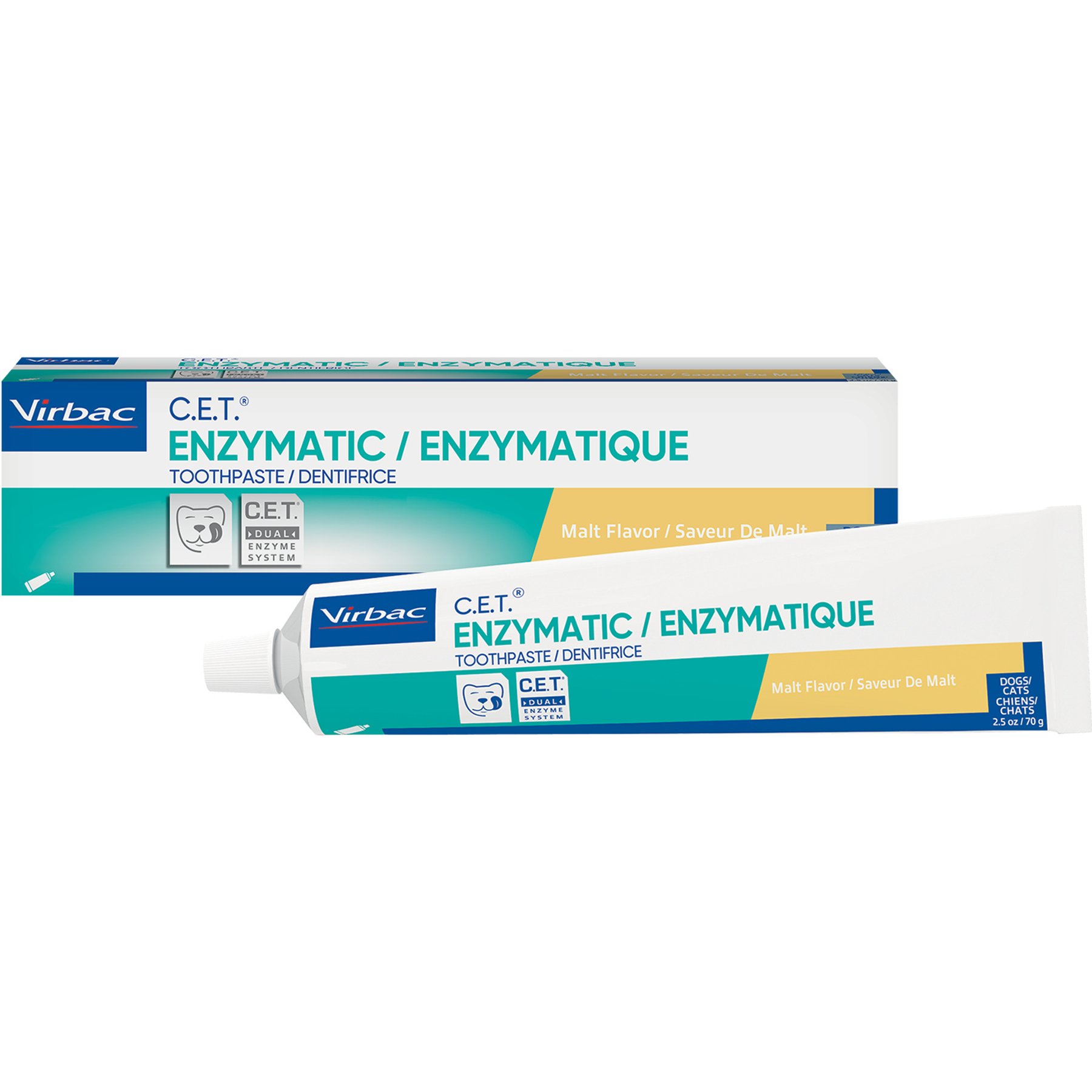 Virbac C.E.T. Enzymatic Dog & Cat Malt Toothpaste, Malt, 2.4-oz (70 g)