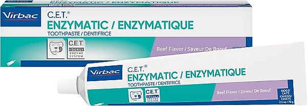 Show full view: Virbac C.E.T. Enzymatic Beef Flavor Dog & Cat Toothpaste, 2.5-oz tube slide 1 of 9