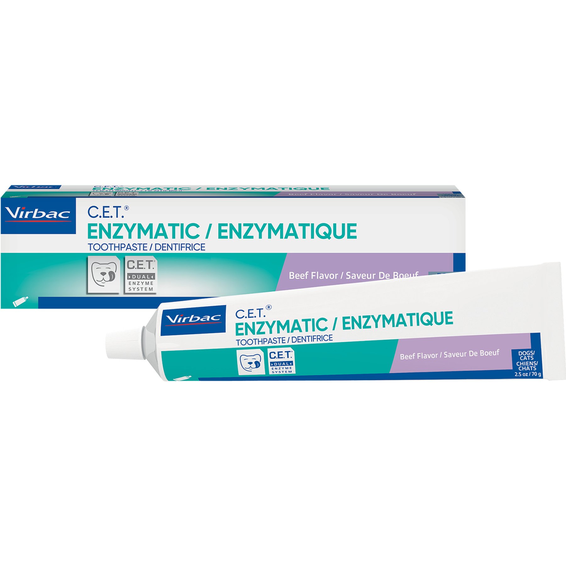Virbac C.E.T. Enzymatic Beef Flavor Dog & Cat Toothpaste, 5-oz (140-g)bundle