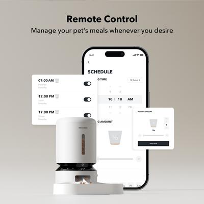 Show full view: Petlibro Granary WIFI Automatic Two Cat & Dog Feeder with Camera & 3 Pet Food Desiccant Bags, White, 5L slide 9 of 12