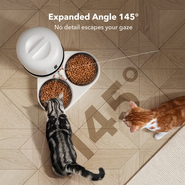 Show full view: Petlibro Granary WIFI Automatic Two Cat & Dog Feeder with Camera & 3 Pet Food Desiccant Bags, White, 5L slide 3 of 11