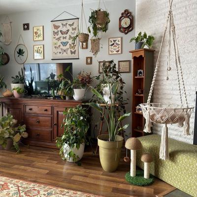 Show full view: Happy & Polly Boho Chic Macrame Removable Cushion Cat Hammock Bed slide 3 of 7