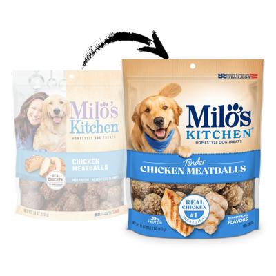 Show full view: Milo's Kitchen Chicken Meatballs Dog Treats, 18-oz bag slide 3 of 12