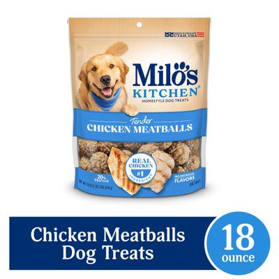 Show full view: Milo's Kitchen Chicken Meatballs Dog Treats, 18-oz bag slide 4 of 12