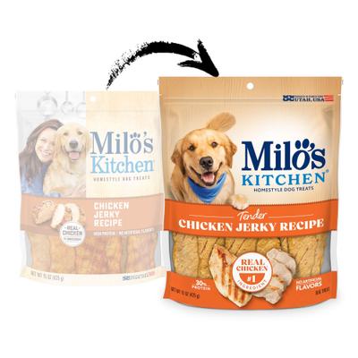 Show full view: Milo's Kitchen Chicken Jerky Recipe Dog Treats, 15-oz bag slide 3 of 12