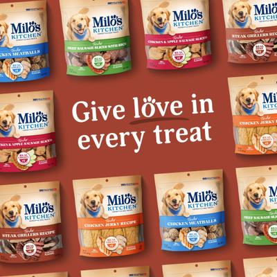 Show full view: Milo's Kitchen Steak Grillers Recipe with Angus Steak Dog Treats, 18-oz bag slide 8 of 11