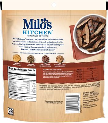 Show full view: Milo's Kitchen Steak Grillers Recipe with Angus Steak Dog Treats, 10-oz bag slide 5 of 12