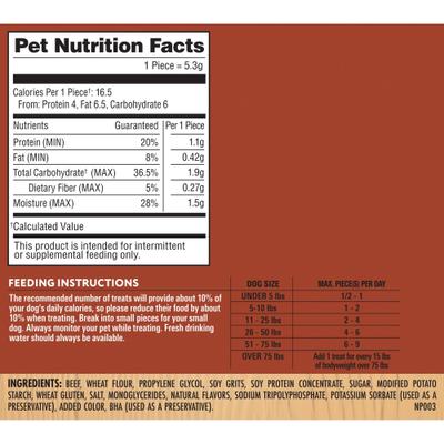 Show full view: Milo's Kitchen Steak Grillers Recipe with Angus Steak Dog Treats, 10-oz bag slide 9 of 12