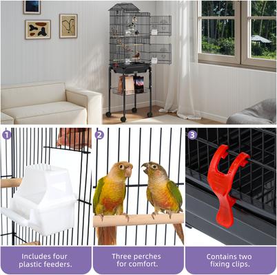 Show full view: Yitahome Bird Cage, 62-in, Black slide 3 of 8