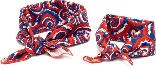 Show full view: The Worthy Dog Kaleidoscope Dog Bandana, Red/White/Blue, Small slide 3 of 4