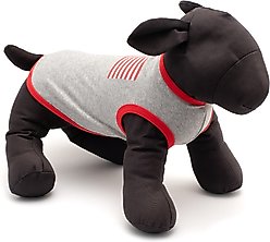 The Worthy Dog American Flag Tee Dog Shirt, Gray, Medium slide 2 of 3