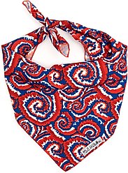 The Worthy Dog Kaleidoscope Dog Bandana, Red/White/Blue, Large slide 1 of 3