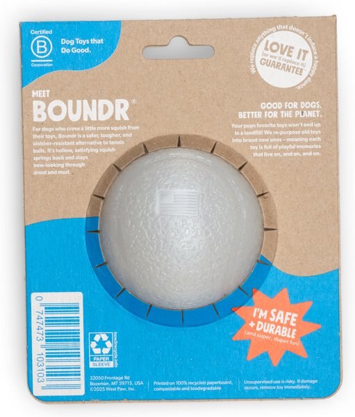 West Paw Boundr Ball Dog Fetch Chew Toy