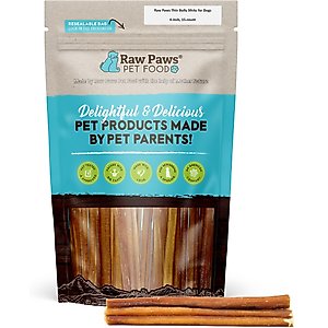 Raw Paws 6-inch Thin Bully Sticks Dog Treats, 15 count
