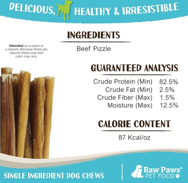 Raw Paws 6-inch Thin Bully Sticks Dog Treats
