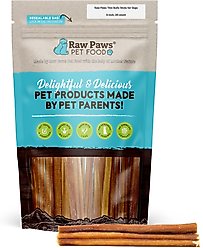 Raw Paws 6-inch Thin Bully Sticks Dog Treats, 20 count