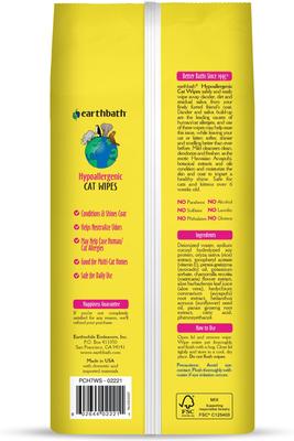Show full view: Earthbath Hypo-Allergenic Fragrance Free Cat Grooming Wipes, 100 count slide 7 of 8