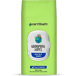 Earthbath Green Tea & Awapuhi Cat & Dog Grooming Wipes, 100 count