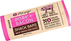 Etta Says! Pork + Bacon Snack Bars Human Grade Jerky Dog Treats, 1.5-oz bar, 1 count
