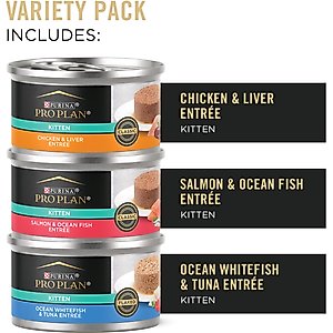 Purina Pro Plan Focus Kitten Favorites Variety Pack Canned Cat Food, 3-oz can, case of 24
