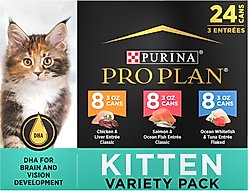 Purina Pro Plan Focus Kitten Favorites Variety Pack Canned Cat Food, 3-oz can, case of 24