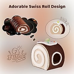 Happy & Polly Swiss Roll Cake Orthopedic Covered Cat Bed, Coffee slide 2 of 9