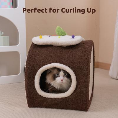 Show full view: Happy & Polly Swiss Roll Cake Orthopedic Covered Cat Bed, Coffee slide 3 of 10