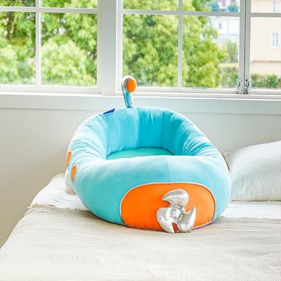 Show full view: ZEZE Submarine Cool Sensation Bolster Dog Bed, Blue, Large slide 9 of 10