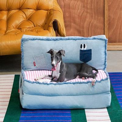 Show full view: ZEZE Foldable Furniture Style Sofa Dog Bed, Grey, Large slide 6 of 10
