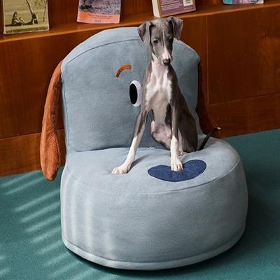 Show full view: ZEZE Denim Furniture Style Sofa Dog Bed, Grey, Medium slide 9 of 11