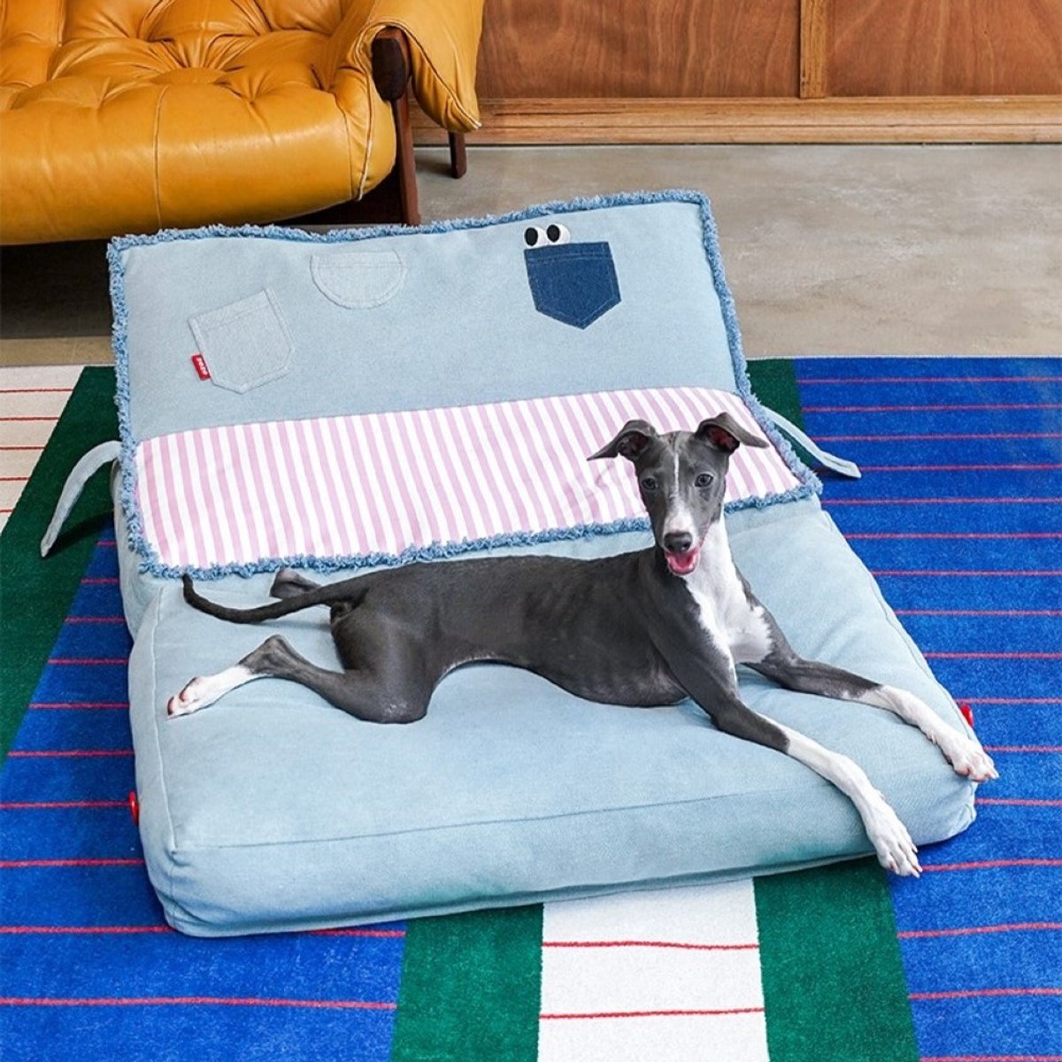 ZEZE Foldable Furniture Style Sofa Dog Bed, Grey, Large