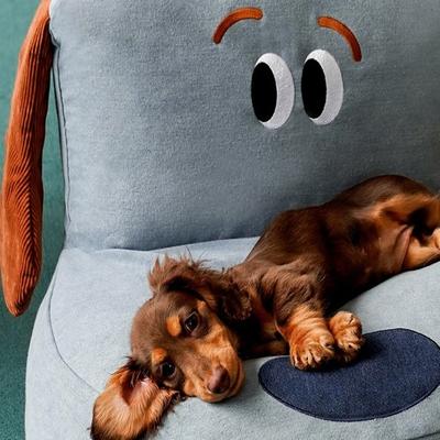 Show full view: ZEZE Denim Furniture Style Sofa Dog Bed, Grey, Medium slide 6 of 11