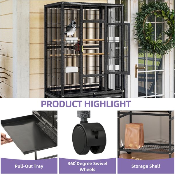 Yitahome Bird Cage Black, 53-in