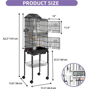Yitahome Bird Cage, 62-in, Black