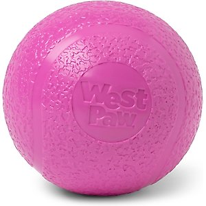 West Paw Boundr Ball Dog Fetch Chew Toy, Hot Pink, Large
