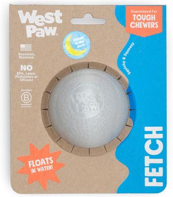 Show full view: West Paw Boundr Ball Dog Fetch Chew Toy, Glow, Large slide 3 of 6
